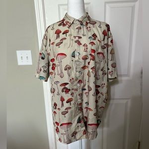 Tan Mushroom Button-up Shirt